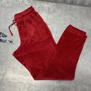 Rae Dunn Women’s Red Velour Sweatpants Size Small